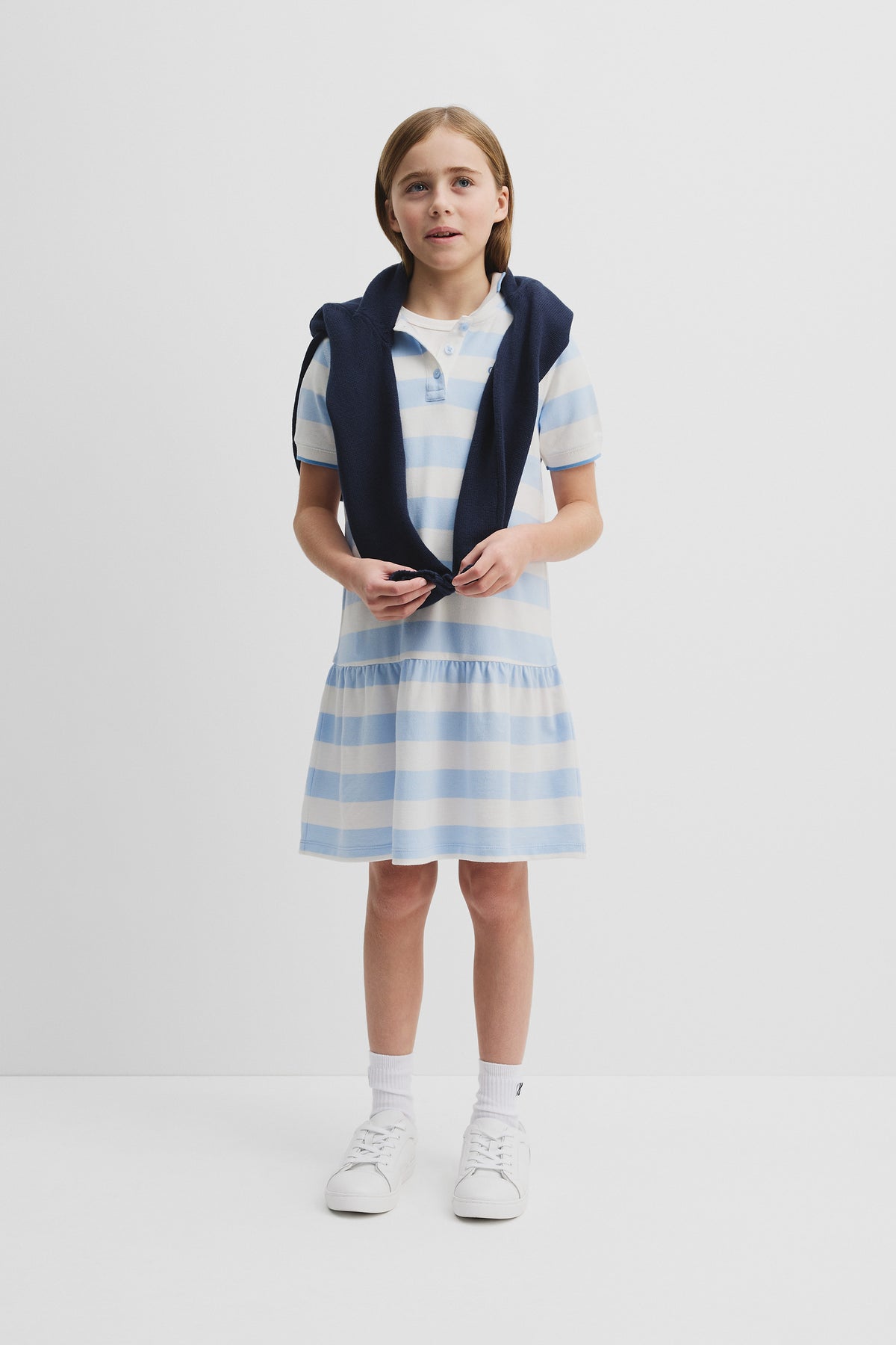 Cotton Stripe Polo T-Shirt Dress