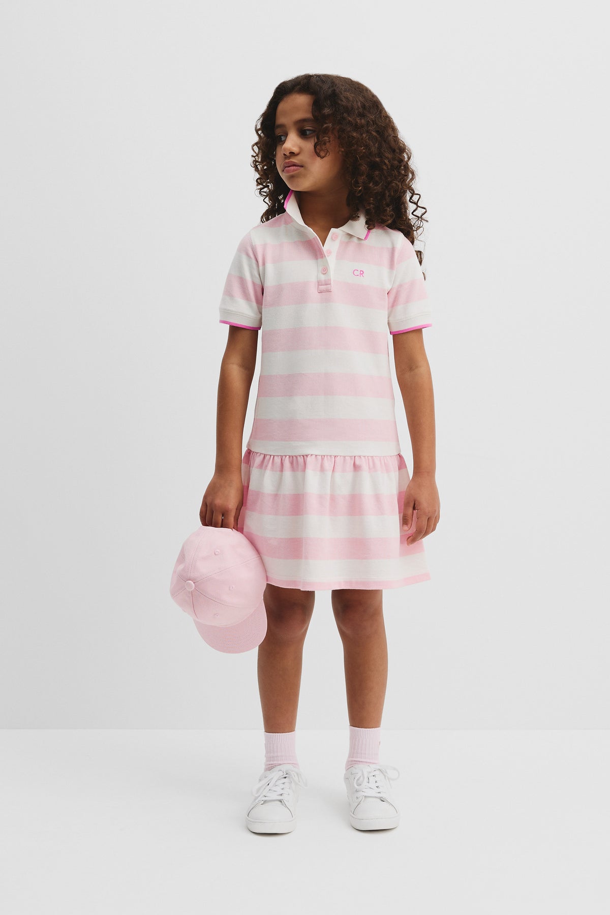 Cotton Stripe Polo T-Shirt Dress