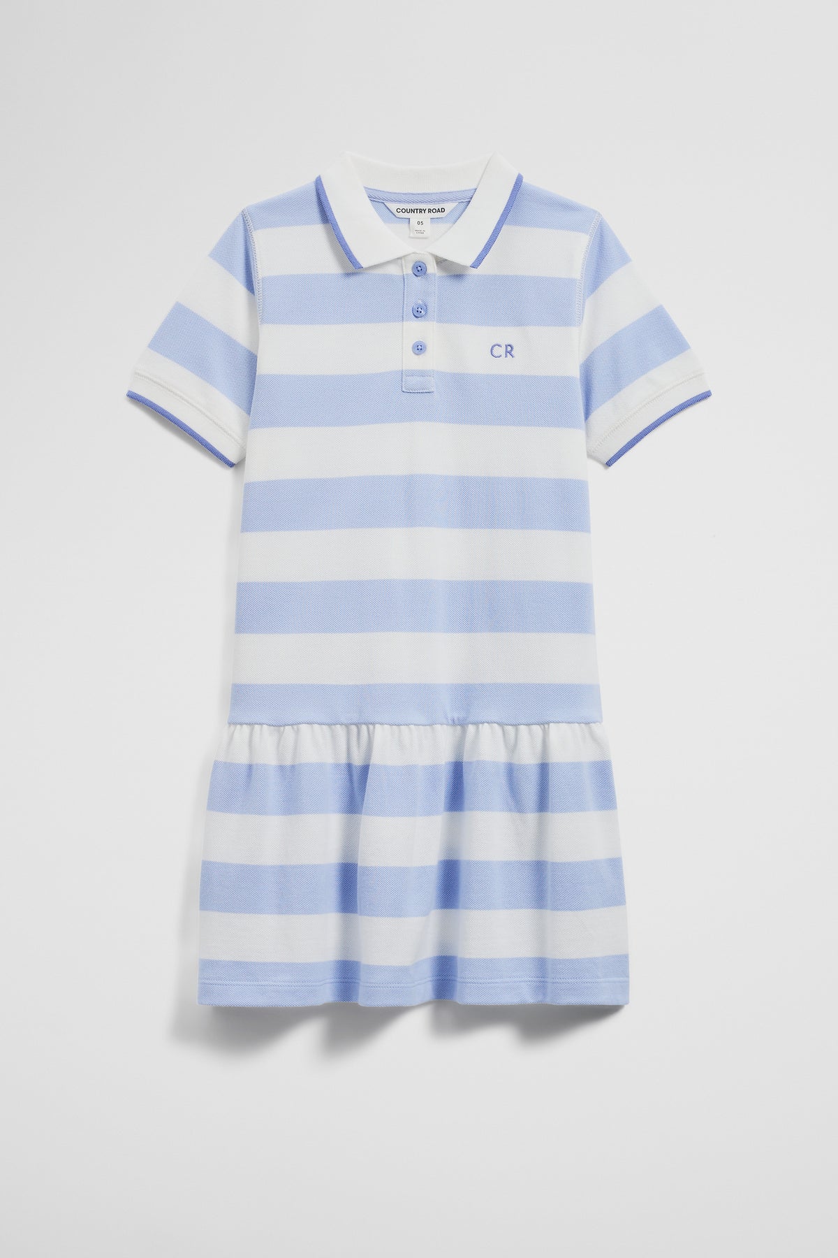 Cotton Stripe Polo T-Shirt Dress