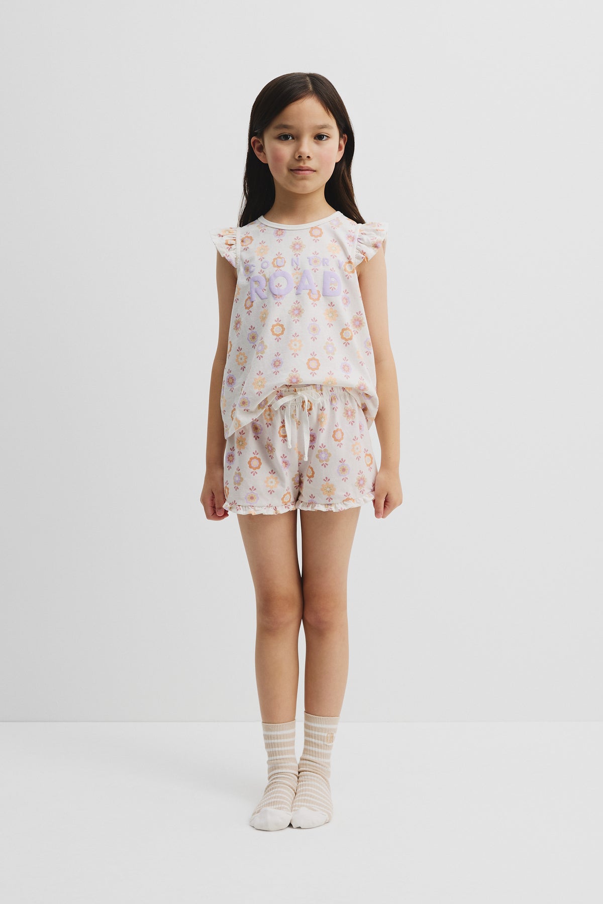 Organically Grown Cotton Logo Floral Pyjama Set