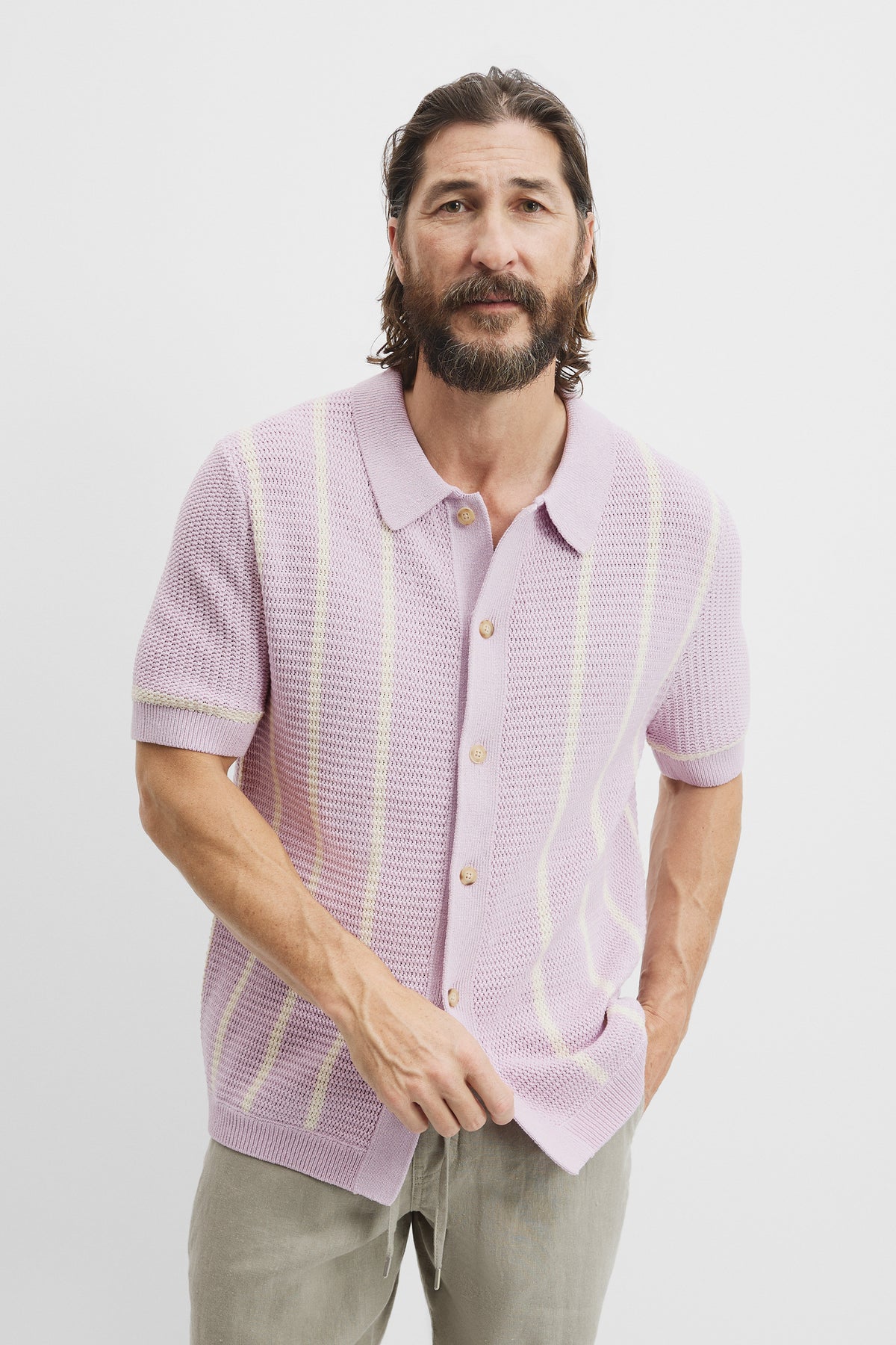 Cotton Textured Knit Shirt