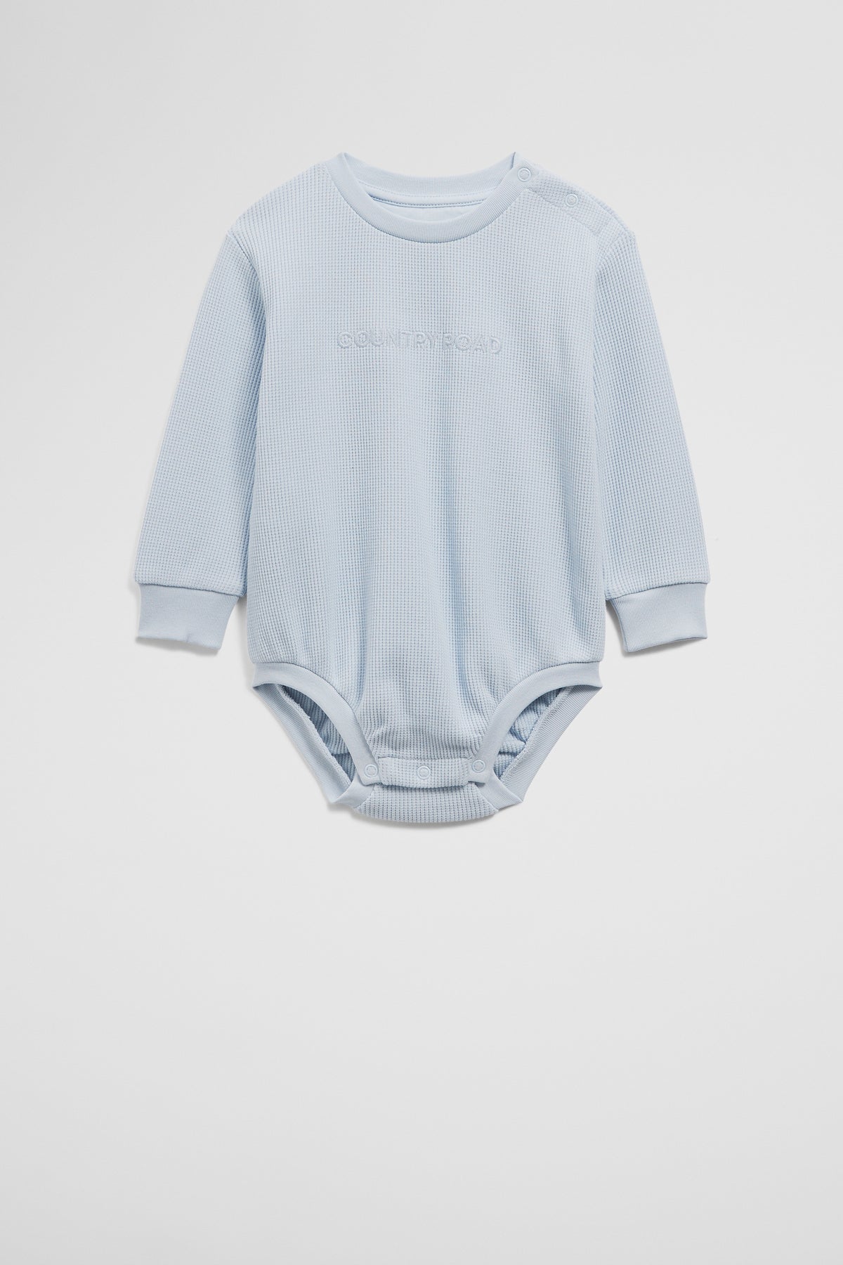 Cotton Waffle Logo Long Sleeve Bodysuit