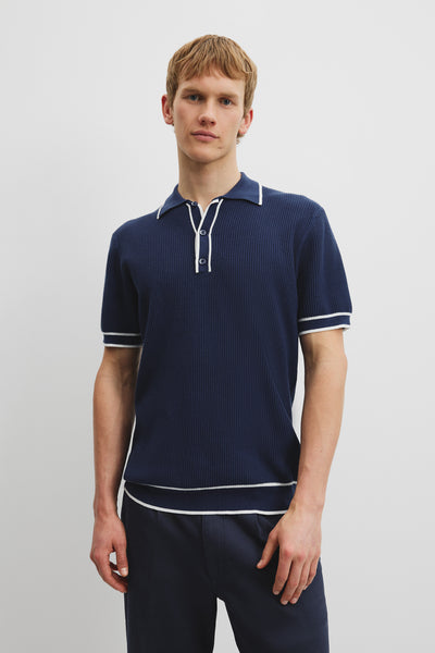 Cotton Blend Tipped Knit Polo