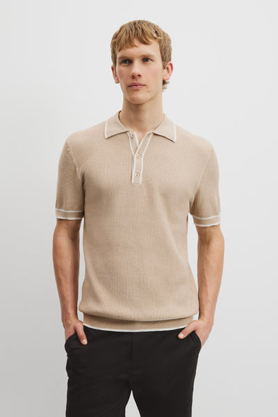 Cotton Blend Tipped Knit Polo