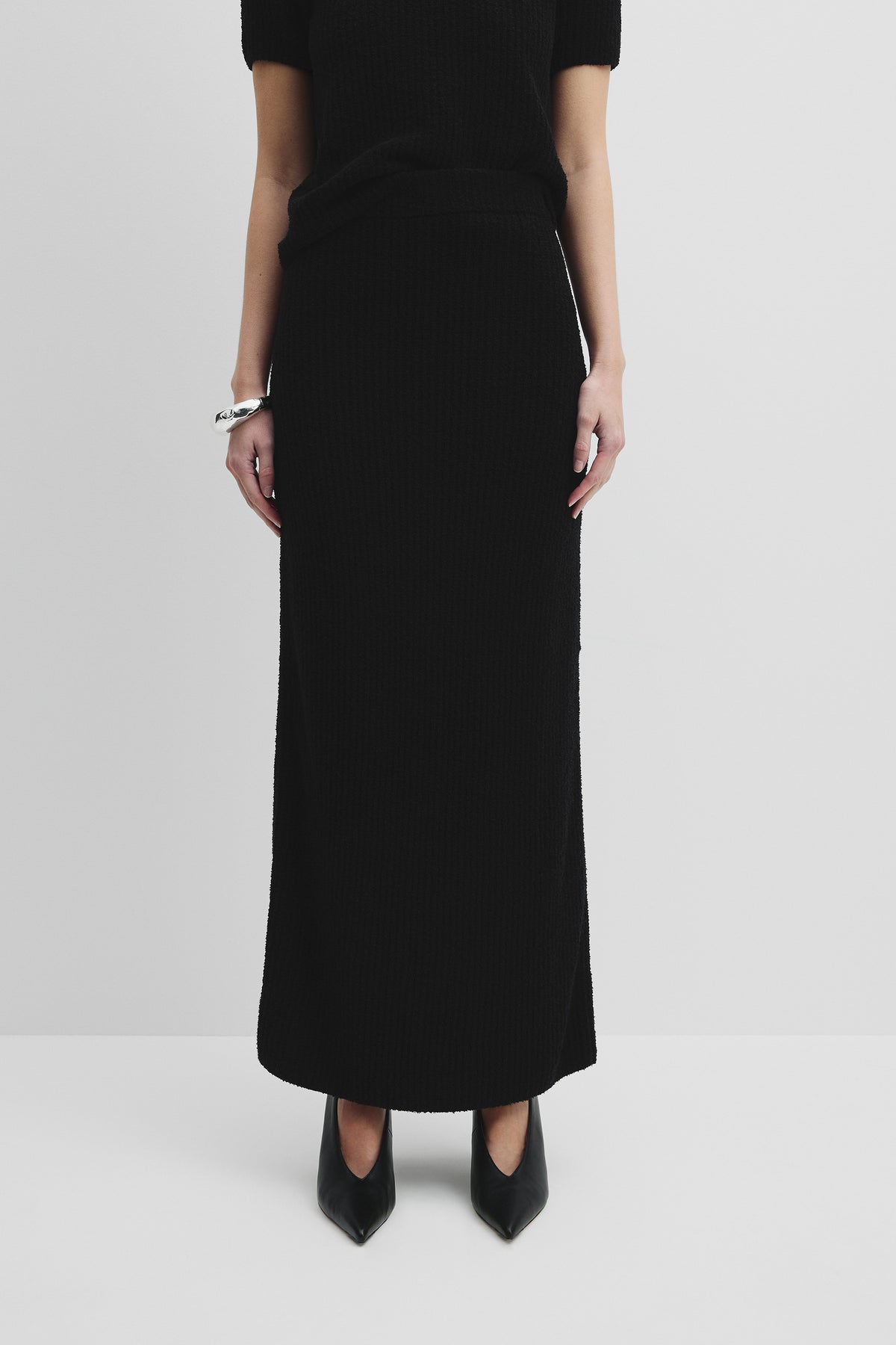 Cotton Boucle Knit Skirt
