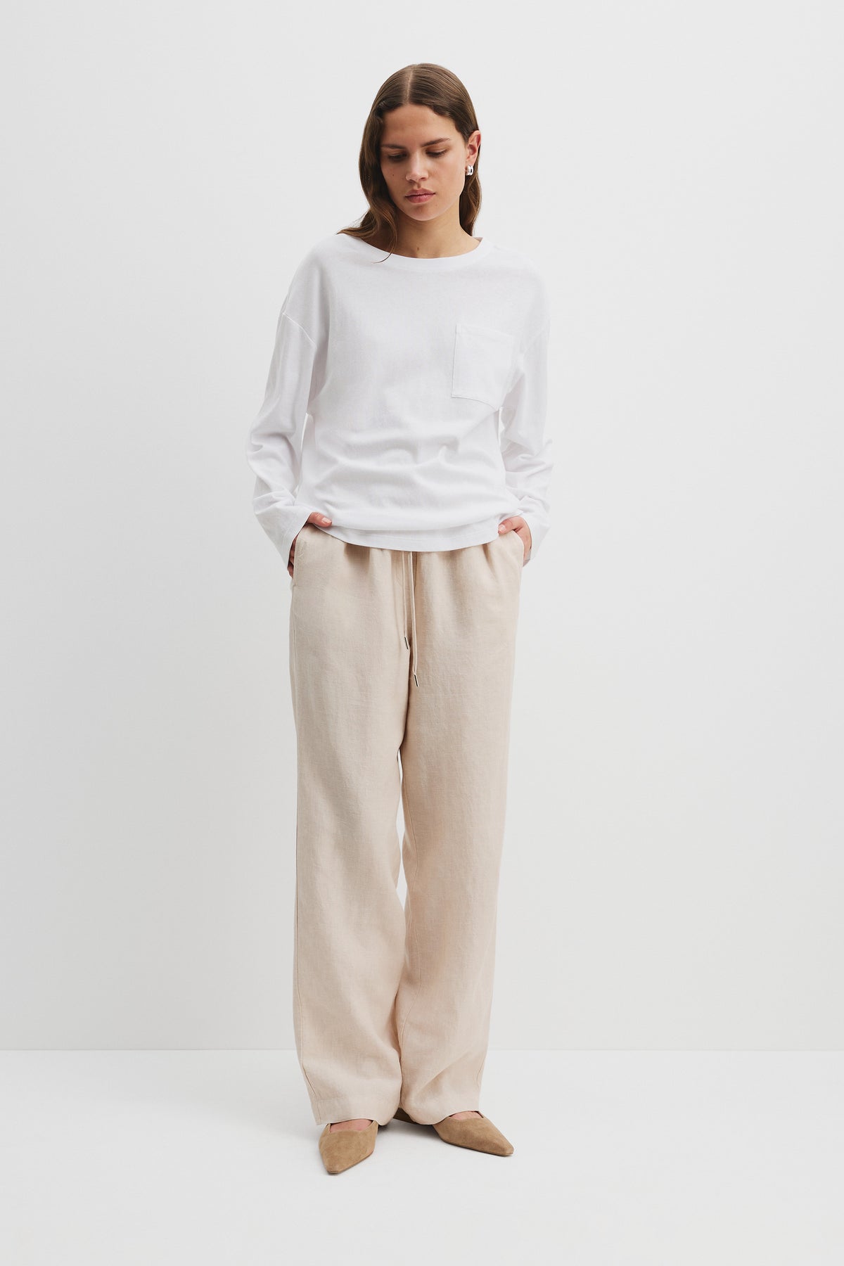 Cotton Long Sleeve Relaxed T-Shirt