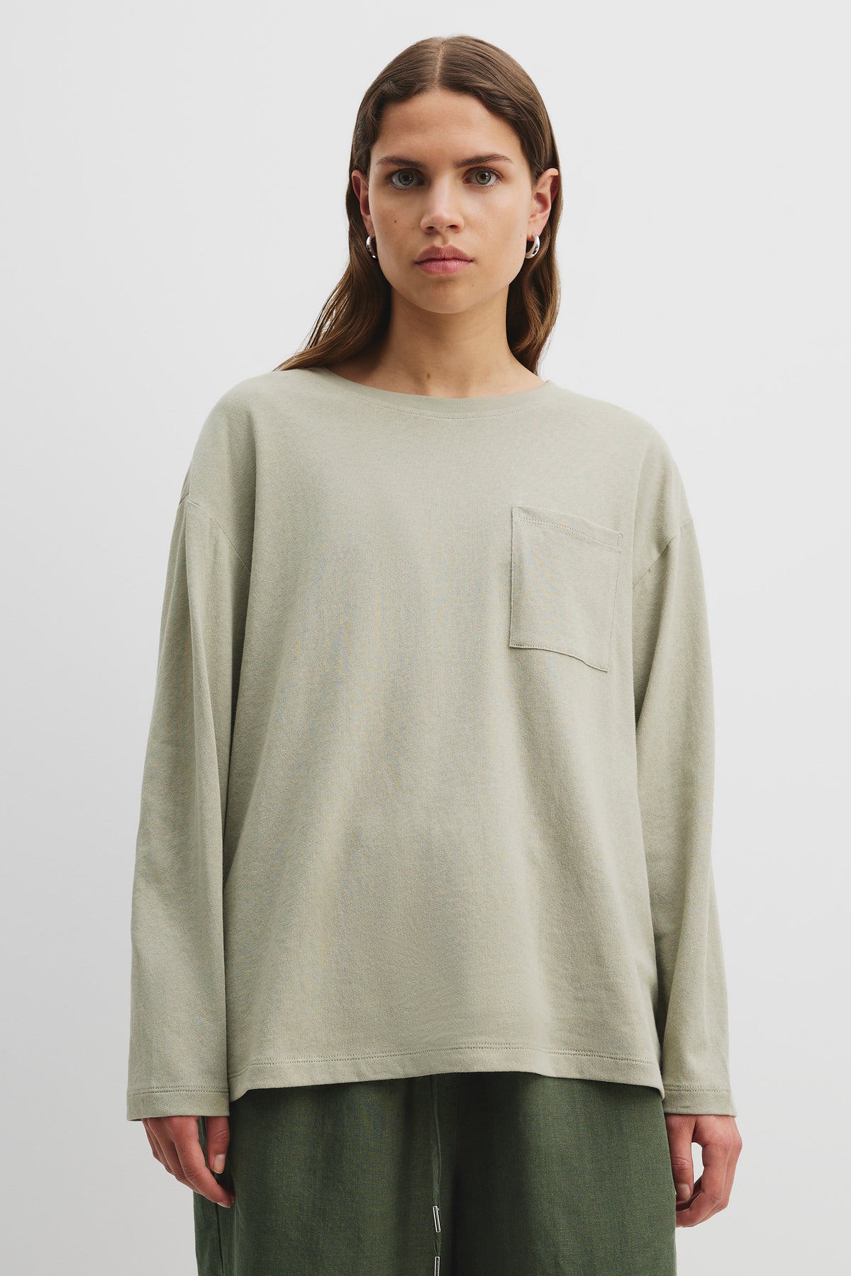 Cotton Long Sleeve Relaxed T-Shirt