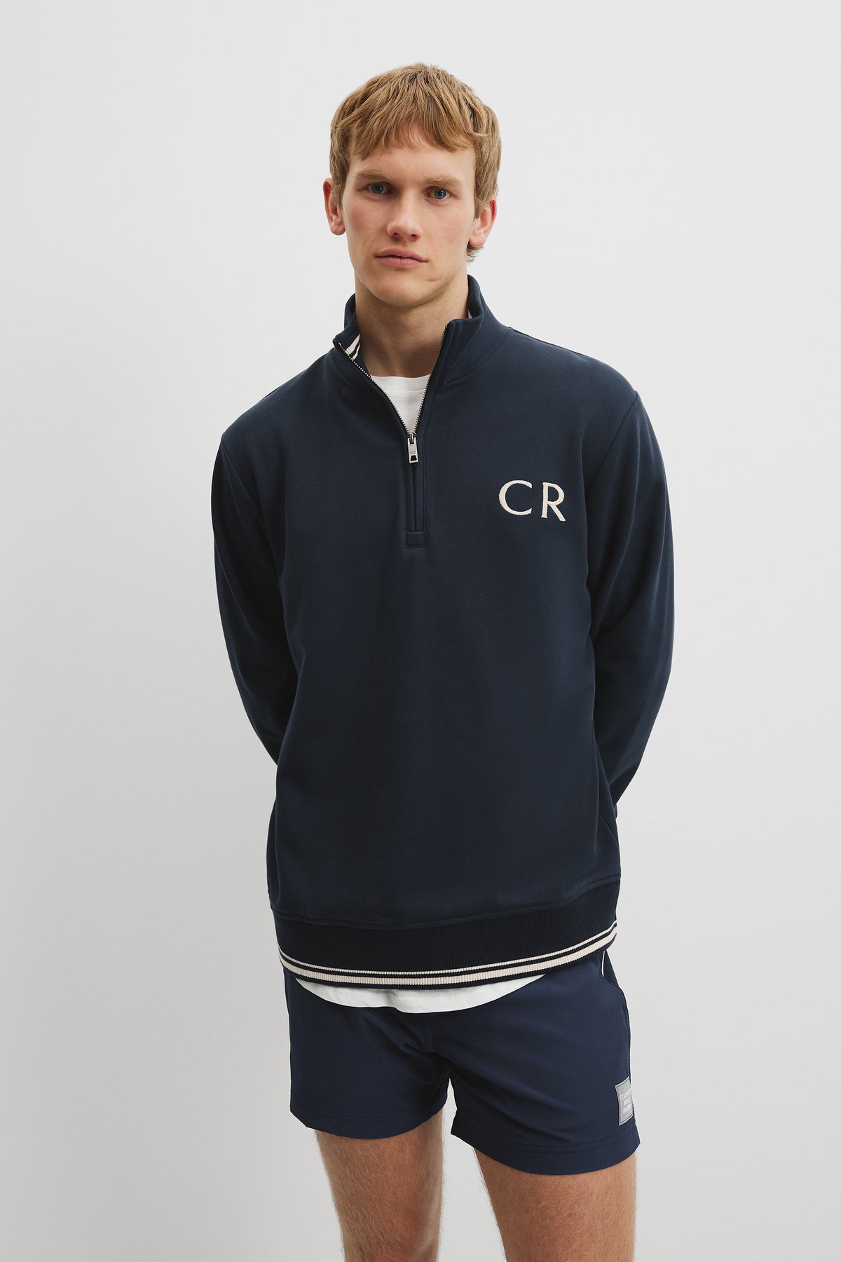 Australian Cotton Cr Logo Half Zip Sweat