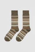 Cotton Blend Multi Stripe Sock