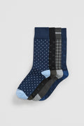 Cotton Blend Pattern Sock Pack Of 4