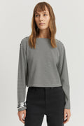 Cotton Boat Neck Stripe T-Shirt