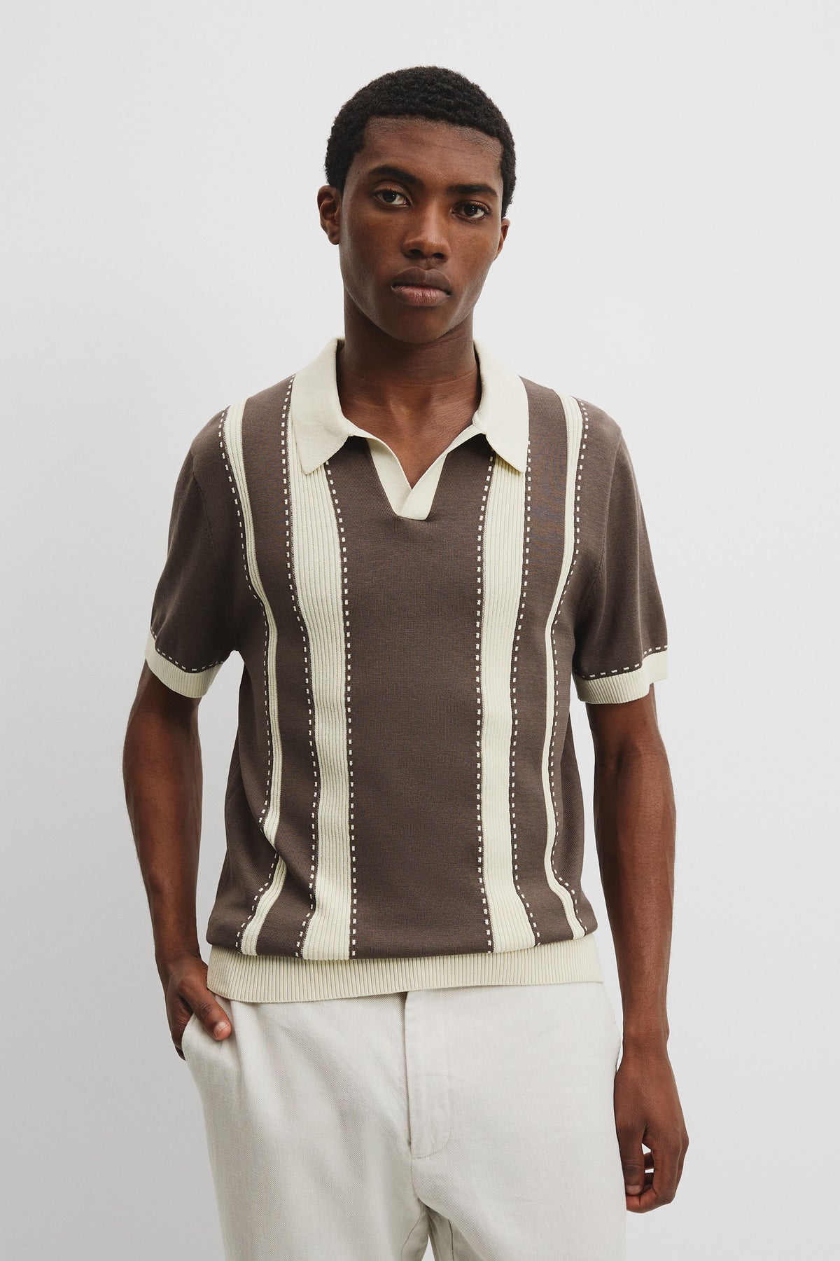 Cotton Silk Knit Trophy Polo