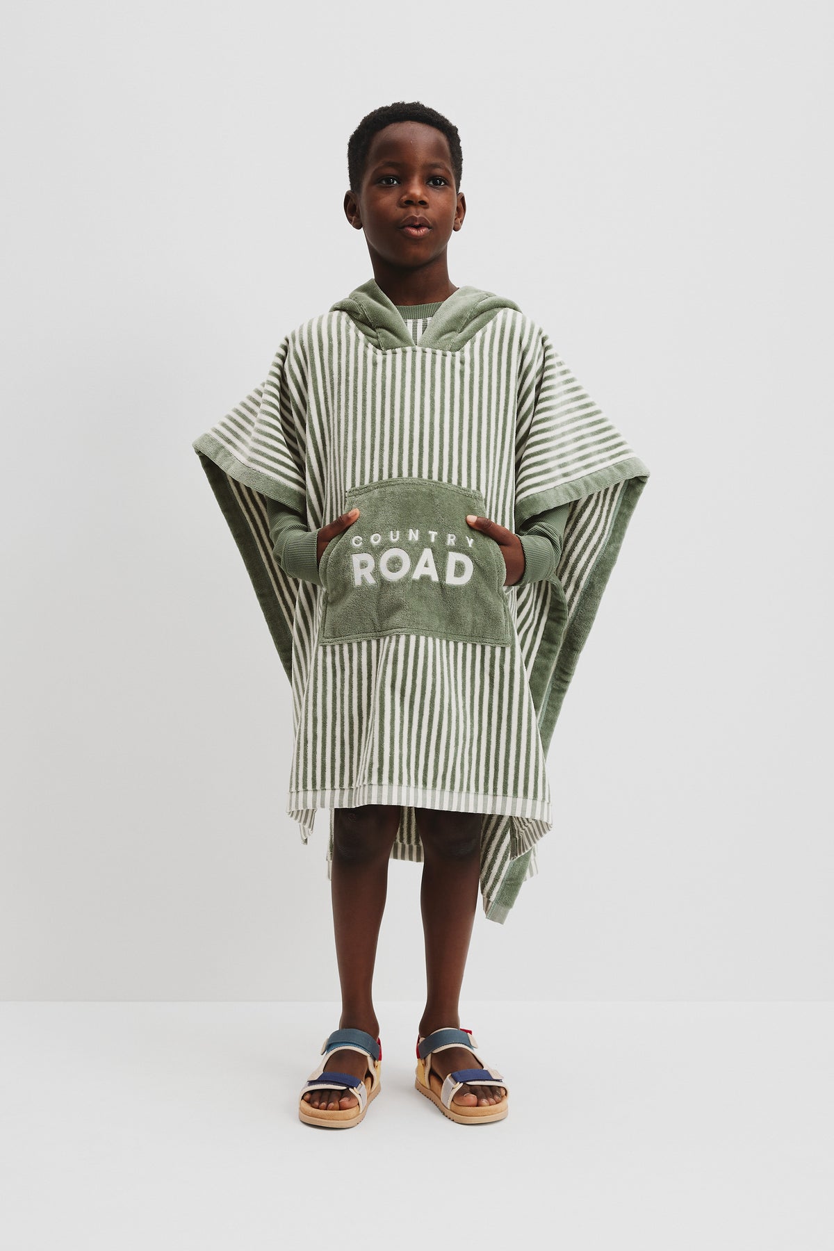 Australian Cotton Logo Stripe Poncho