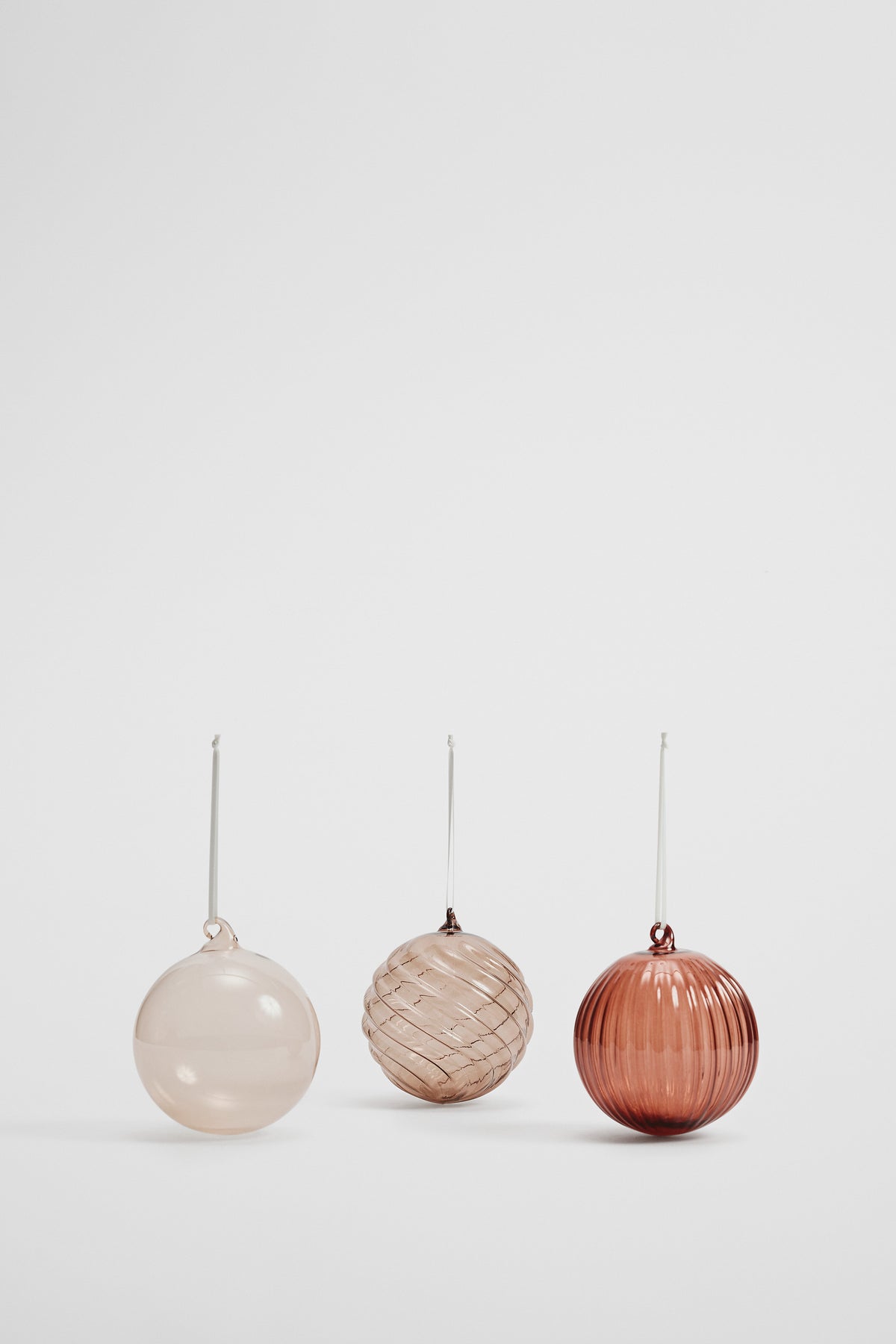 Large Glass Bauble Set Of 3