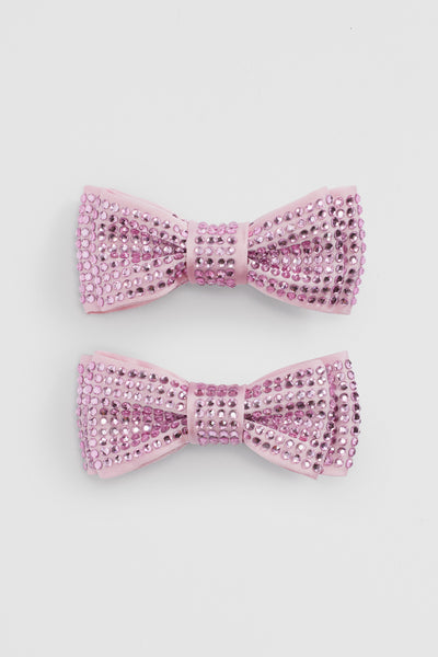 Crystal Bow Clips Pack Of 2