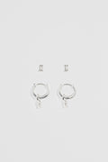 Hoop And Stud Crystal Charm Pack Of 2