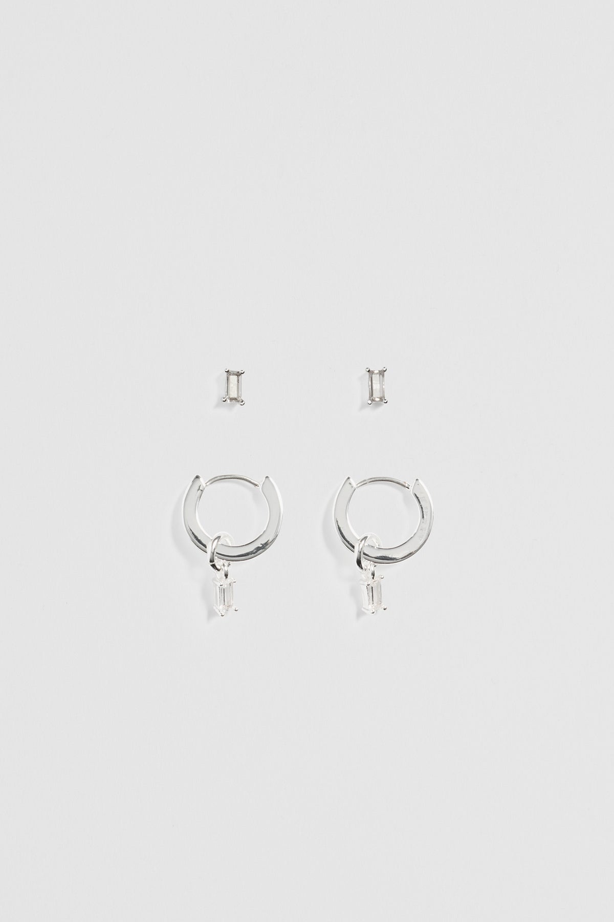 Hoop And Stud Crystal Charm Pack Of 2