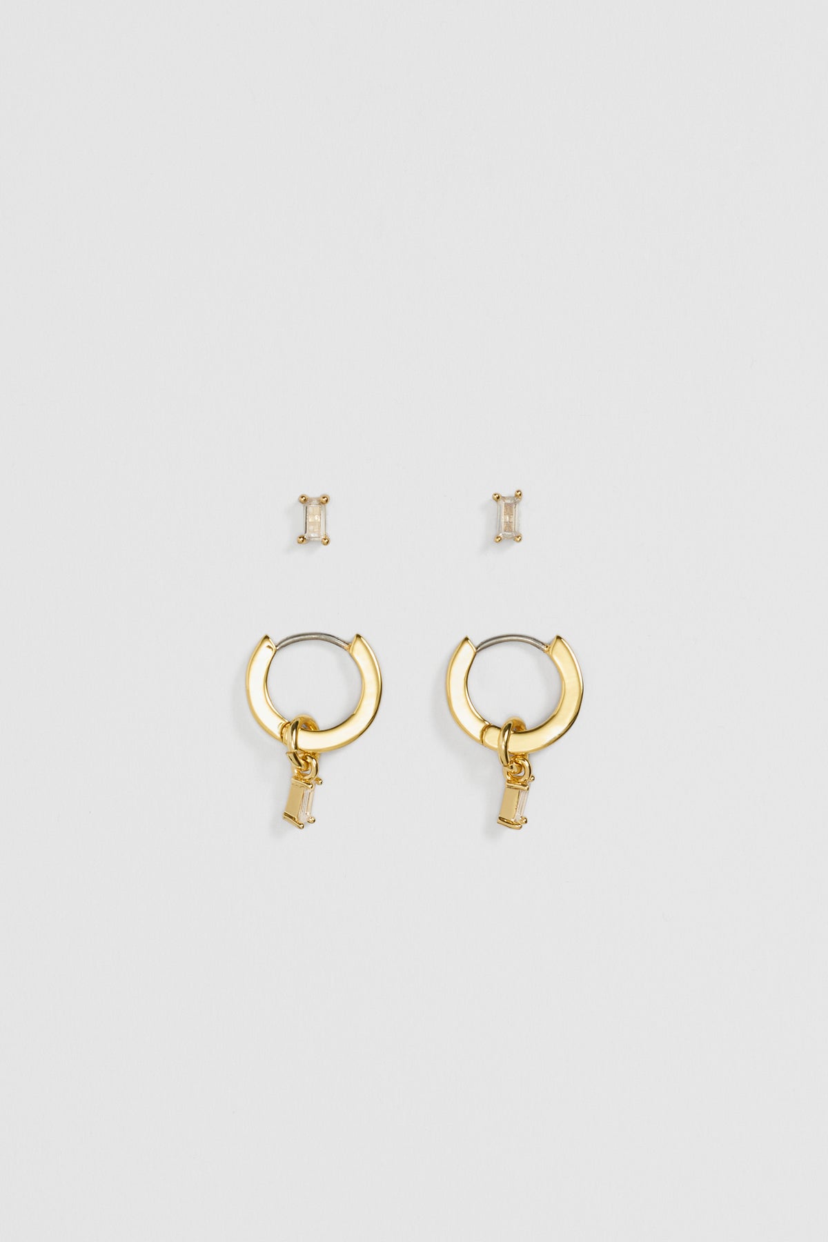 Hoop And Stud Crystal Charm Pack Of 2