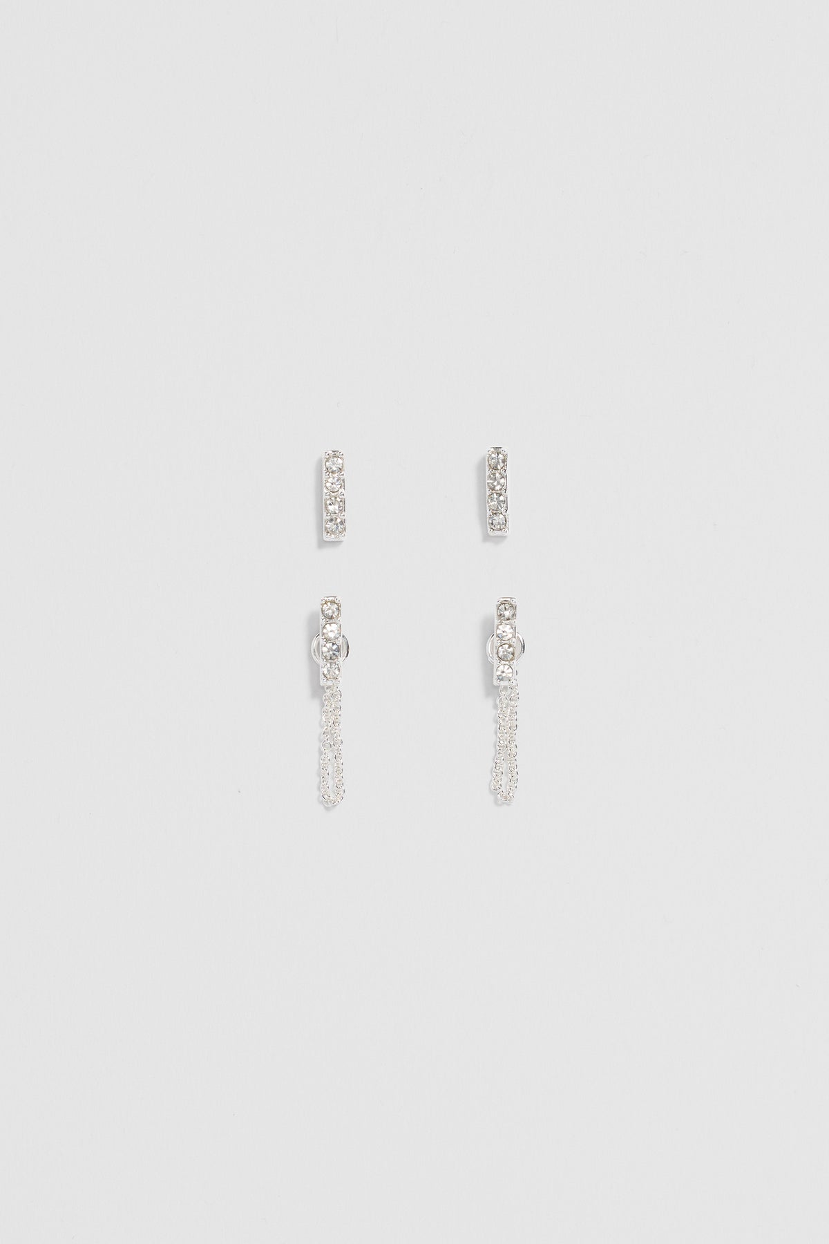 Crystal Bar Stud Earring Pack