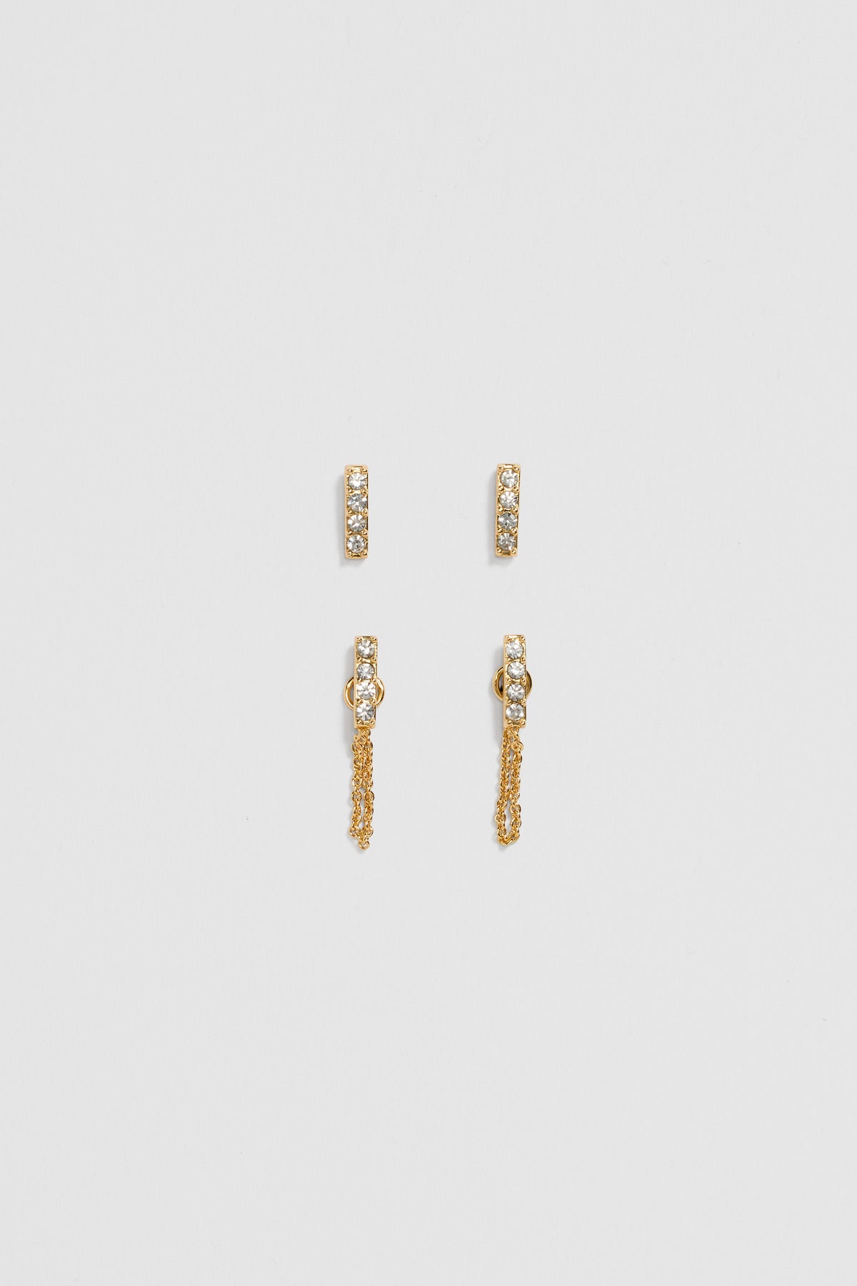 Crystal Bar Stud Earring Pack