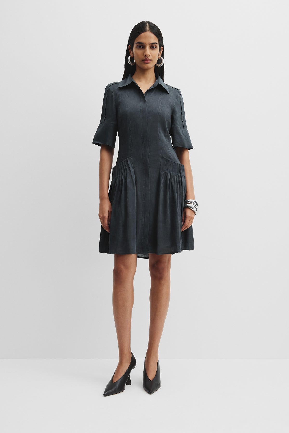 Tuck Pocket Detail Mini Dress