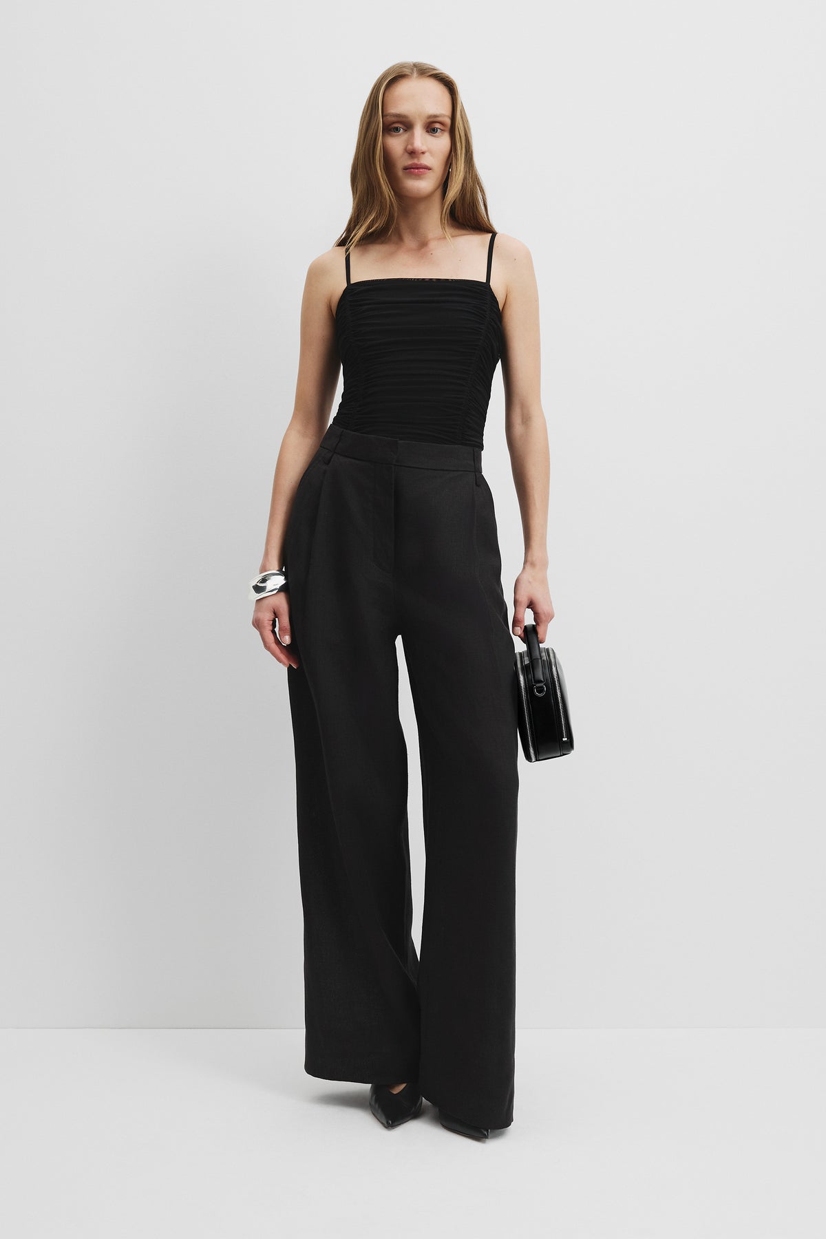 Ruched Mesh Bodysuit