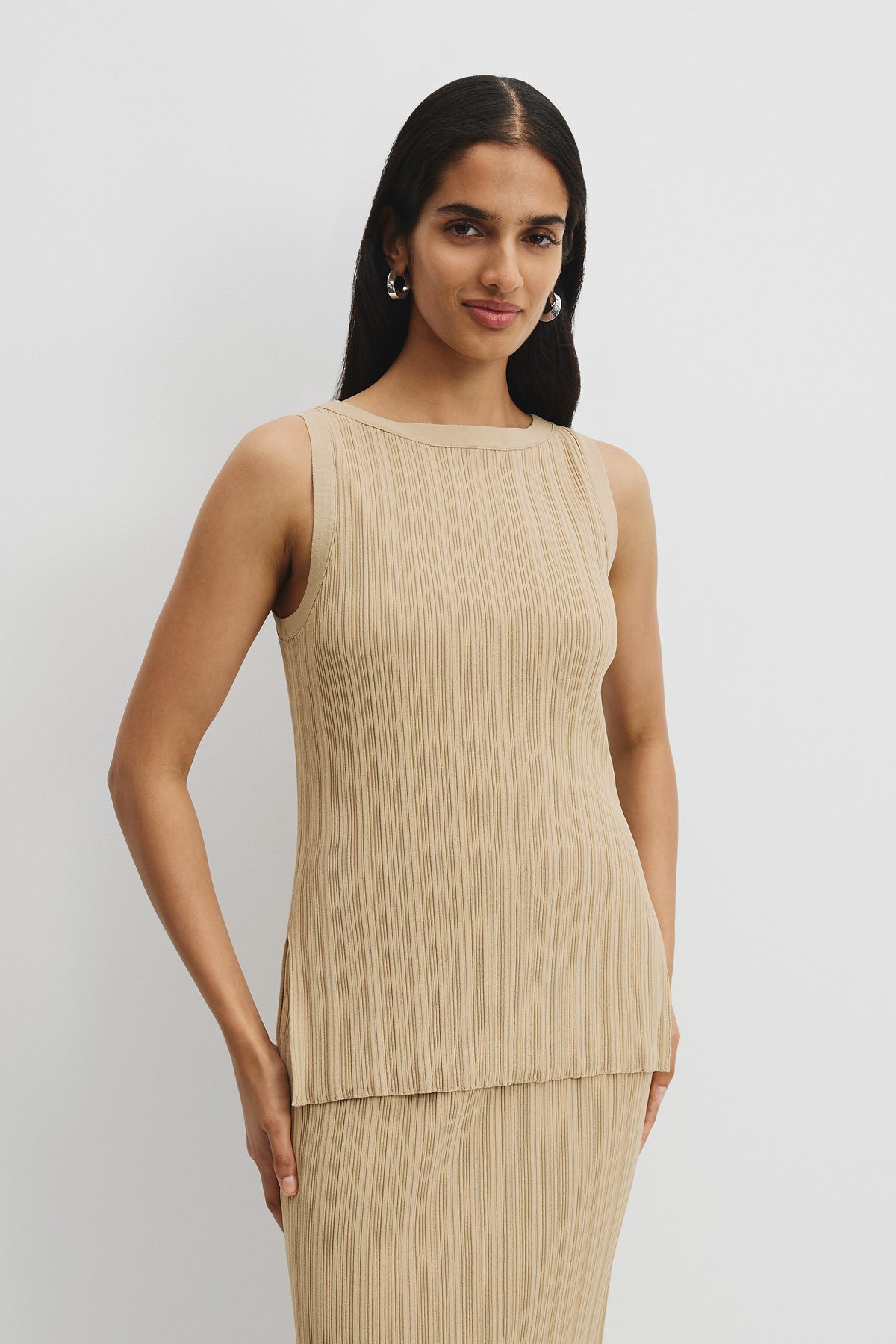 Plisse Rib Knit Tank
