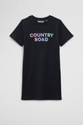 Polyester Blend Sequin Logo T-Shirt Dress