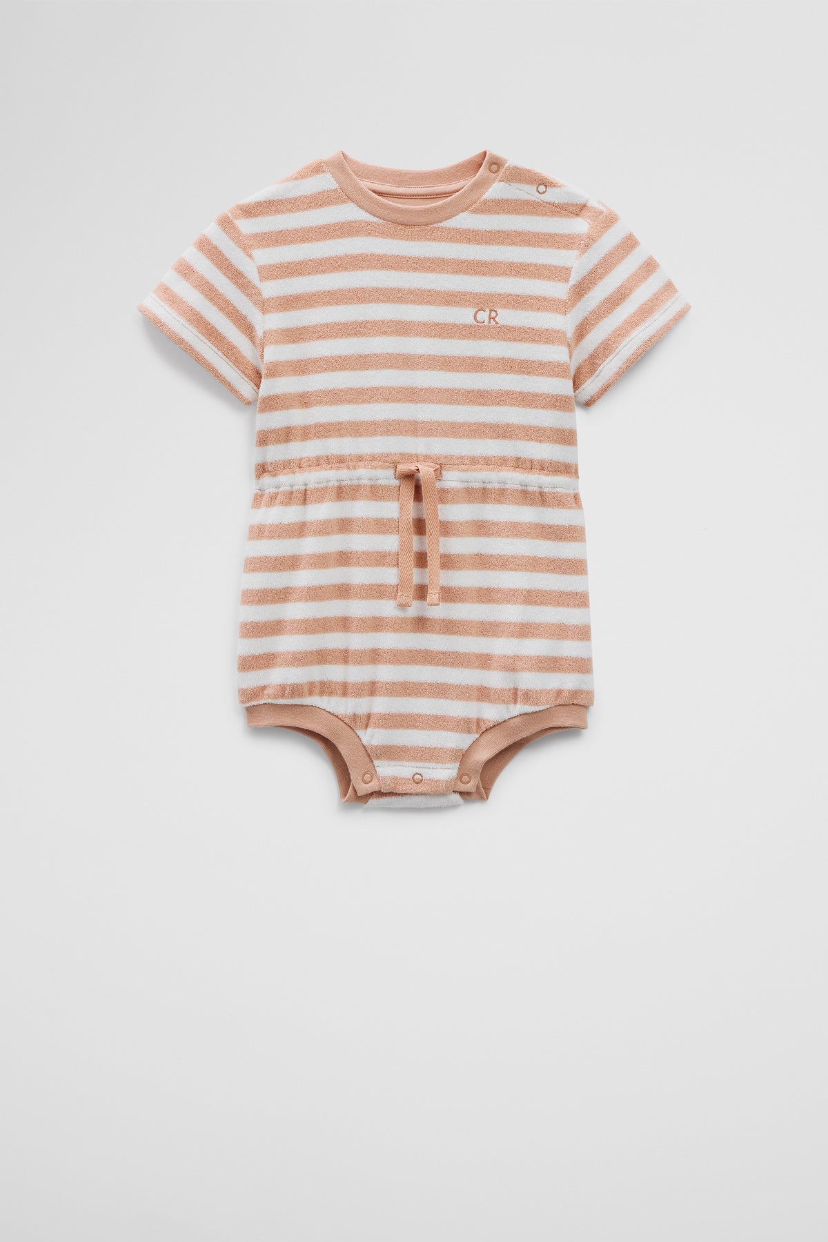 Organically Grown Cotton Terry Short Sleeve Romper