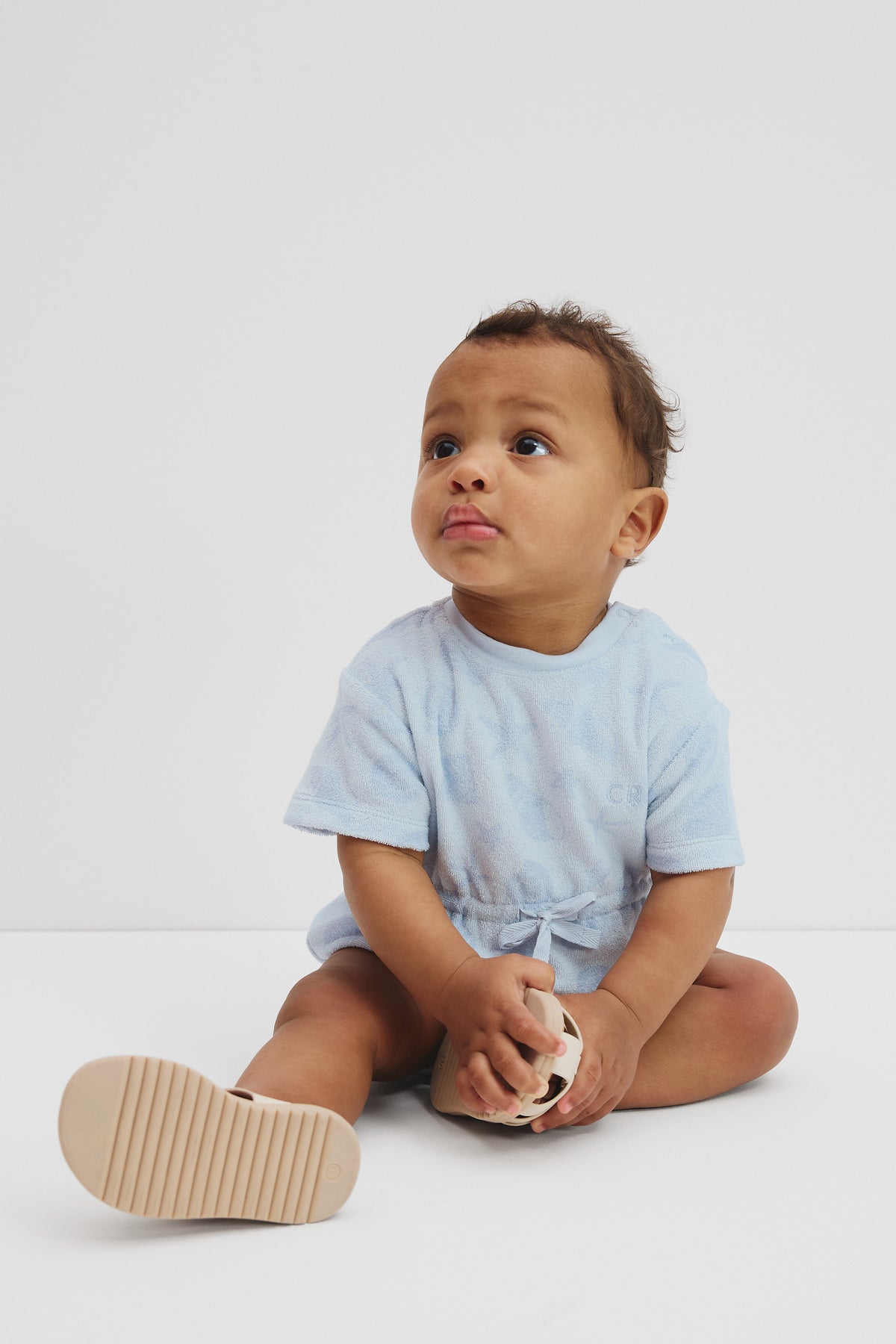 Organically Grown Cotton Terry Short Sleeve Romper