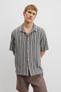 Short Sleeve Textured Stripe Shirt