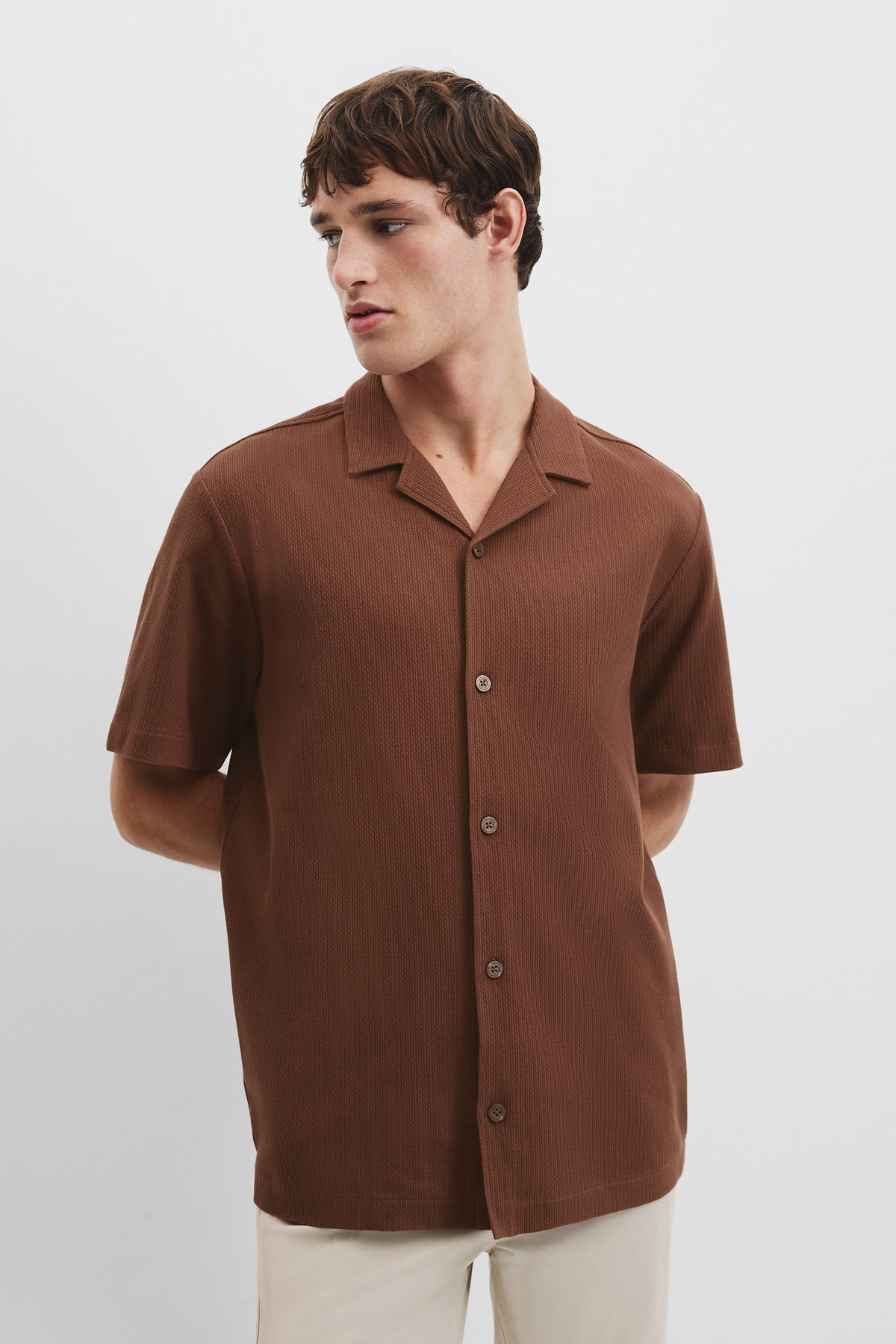 Australian Cotton Textured Short Sleeve Shirt
