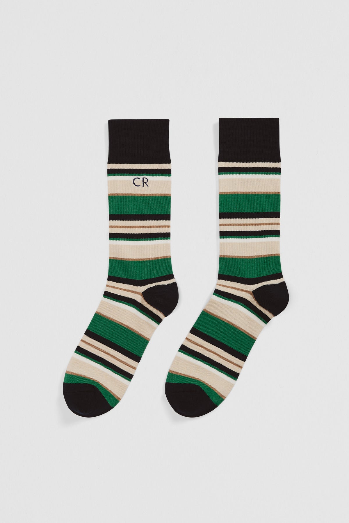 Australian Cotton Blend Cr Classic Logo Striped Crew Sock