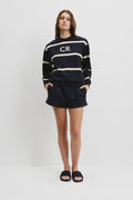 Australian Cotton Cr Logo Stripe Sweat