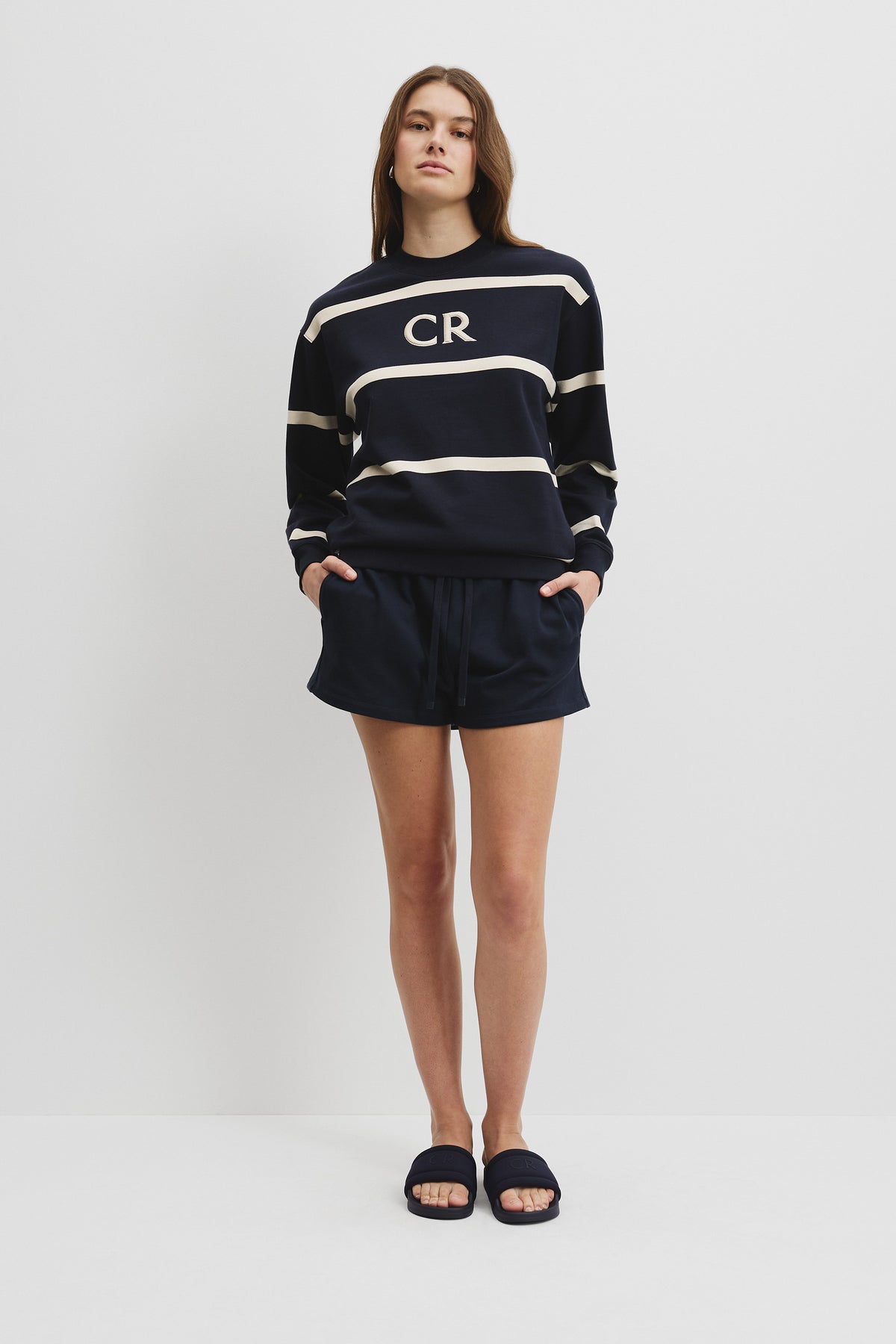 Australian Cotton Cr Logo Stripe Sweat