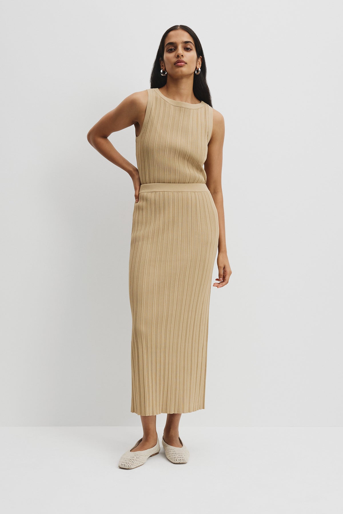 Plisse Rib Knit Skirt