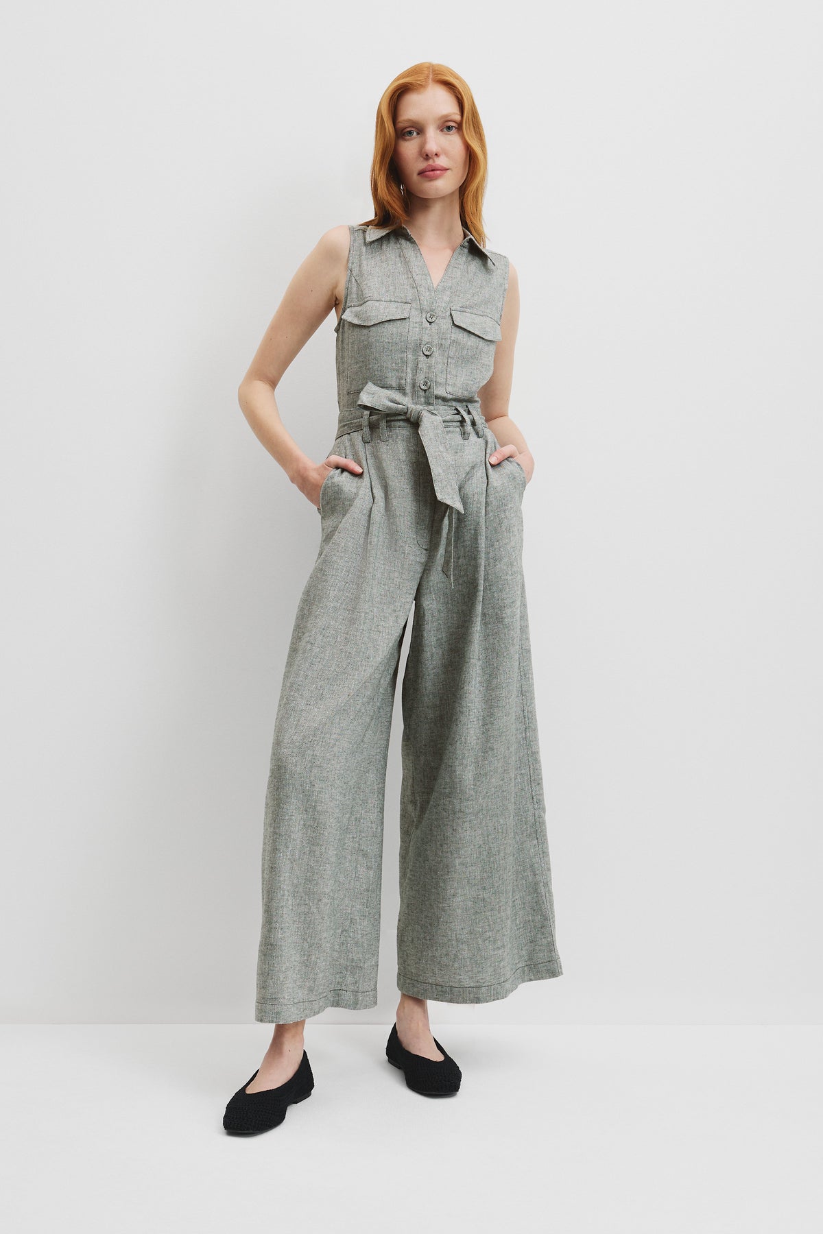 Linen Wide Leg Jumpsuit