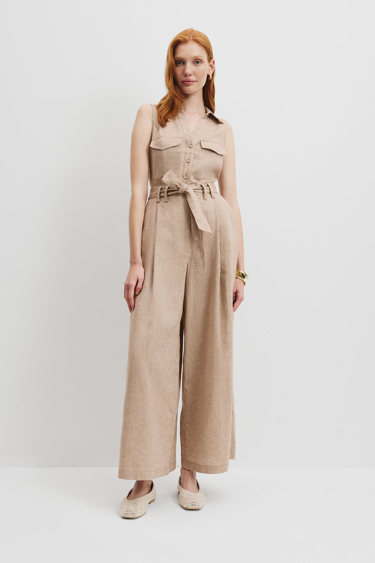 Linen Wide Leg Jumpsuit
