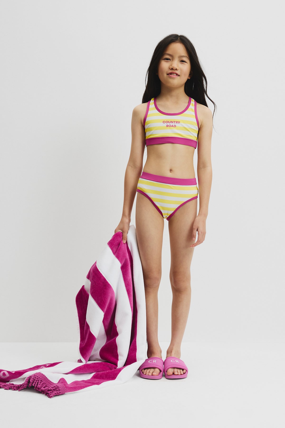 Recycled Nylon Blend Logo Stripe Bikini