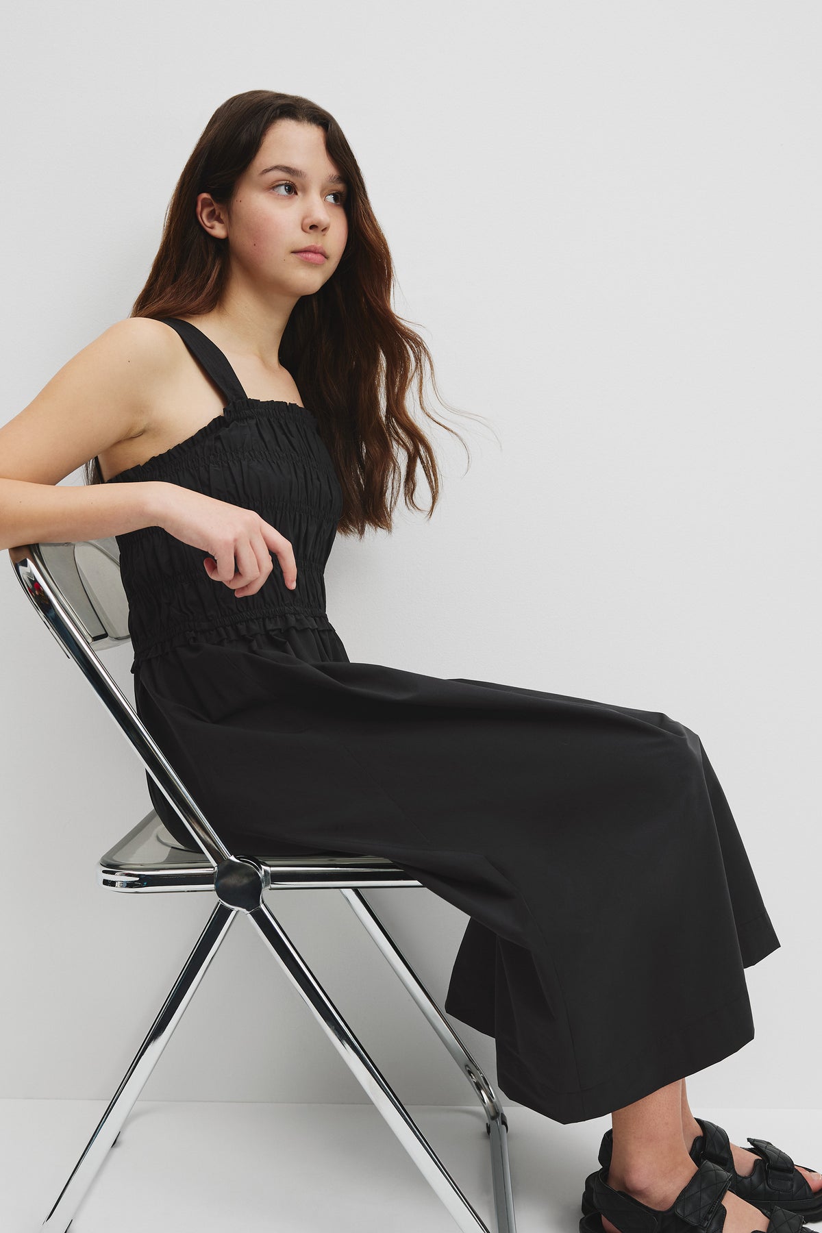 Teen Shirred Midi Dress