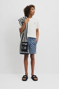 Teen Recycled Blend Geometric Board Short