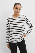 Australian Cotton Textured Slub Stripe Long Sleeve T-Shirt.