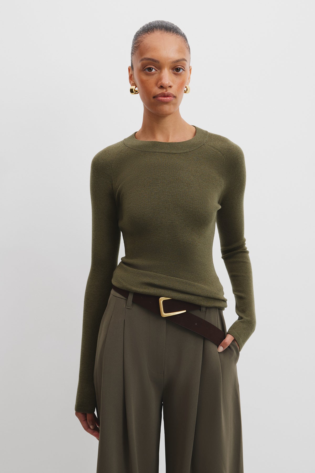 Merino Wool Silk Long Sleeve Knit