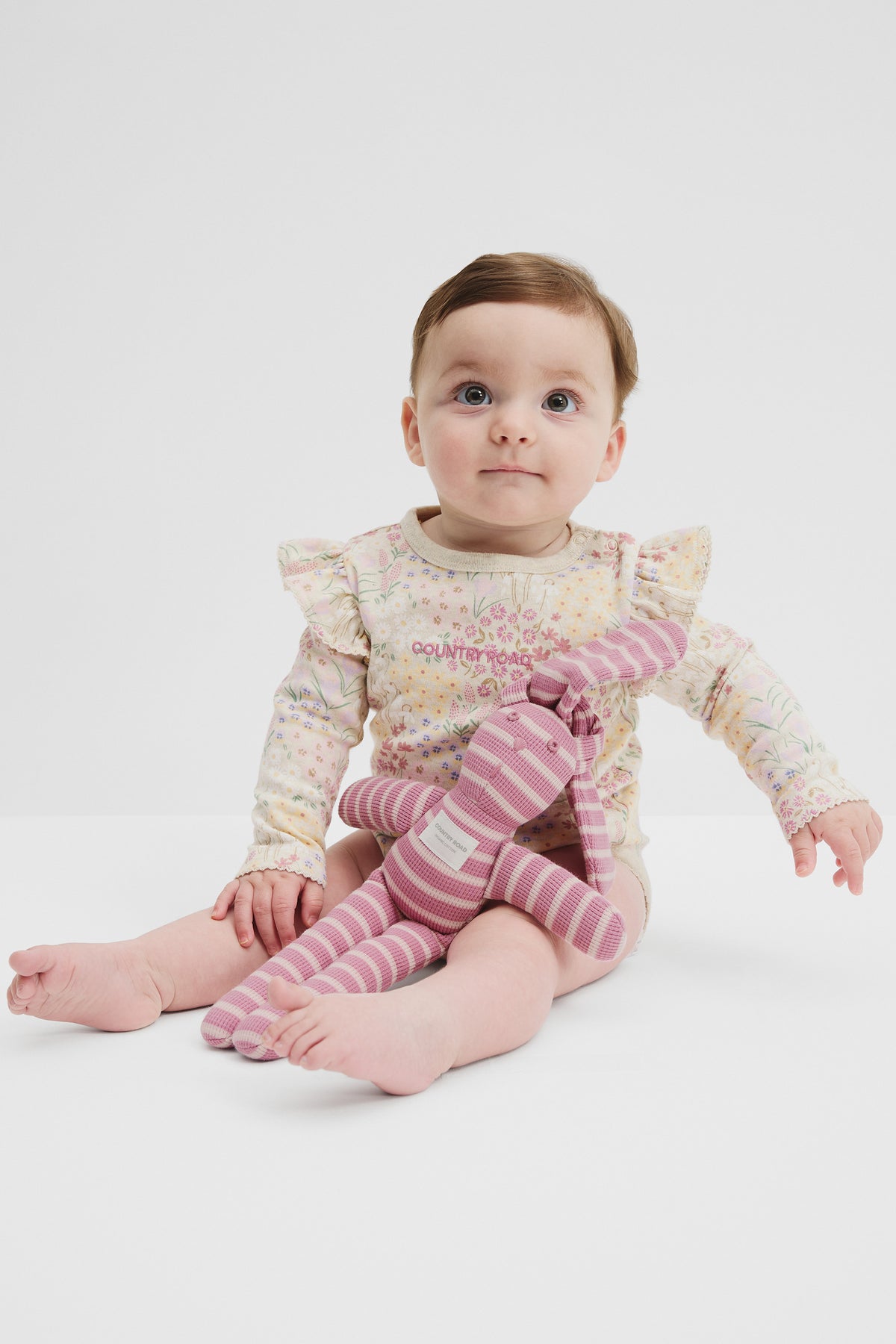 Cotton Frill Rib Long Sleeve Bodysuit