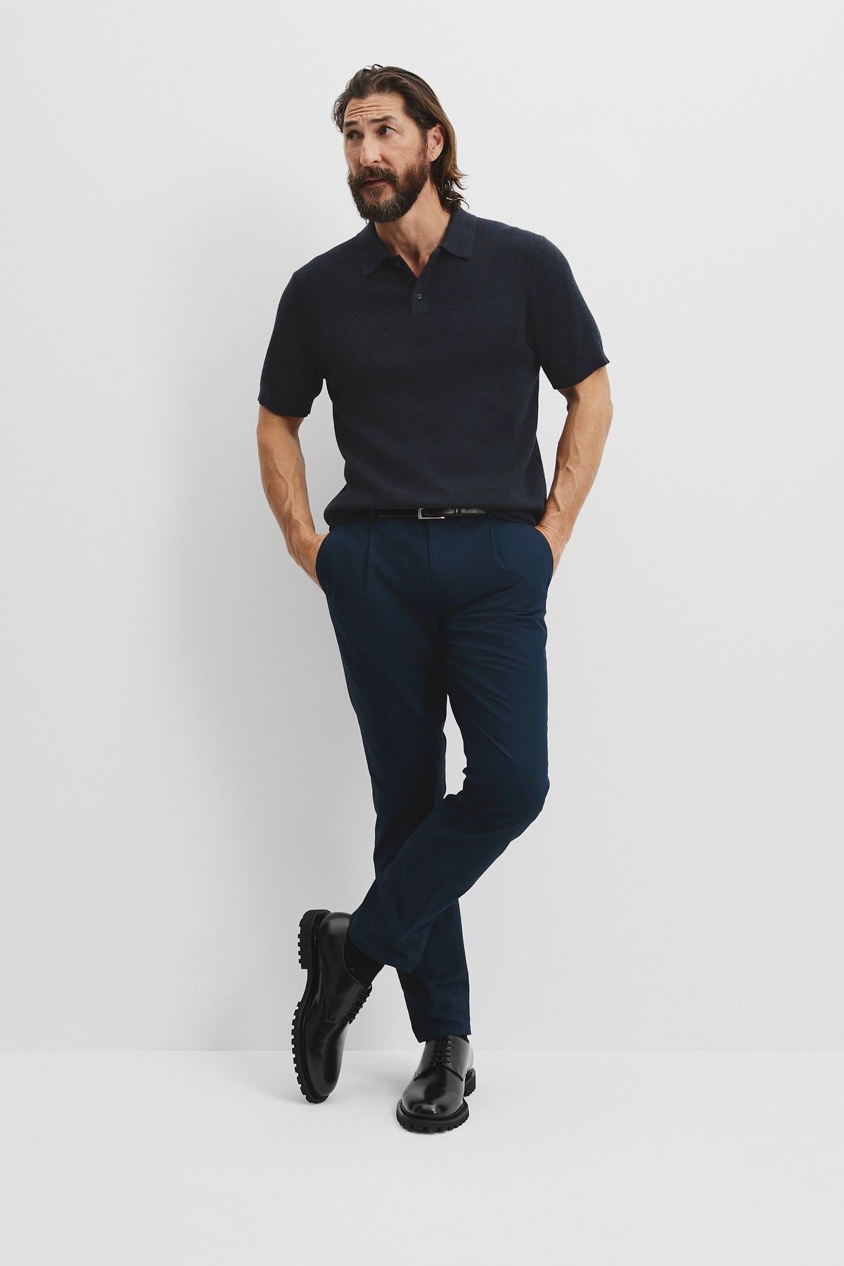 Australian Merino Wool Rib Button Polo