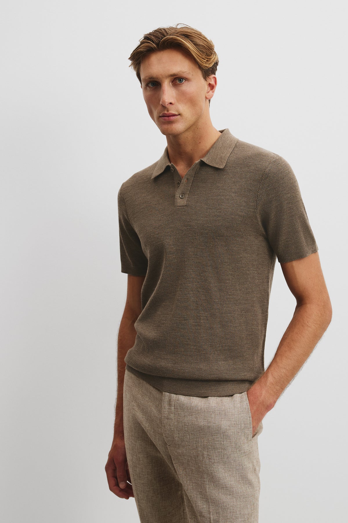 Australian Merino Wool Rib Button Polo