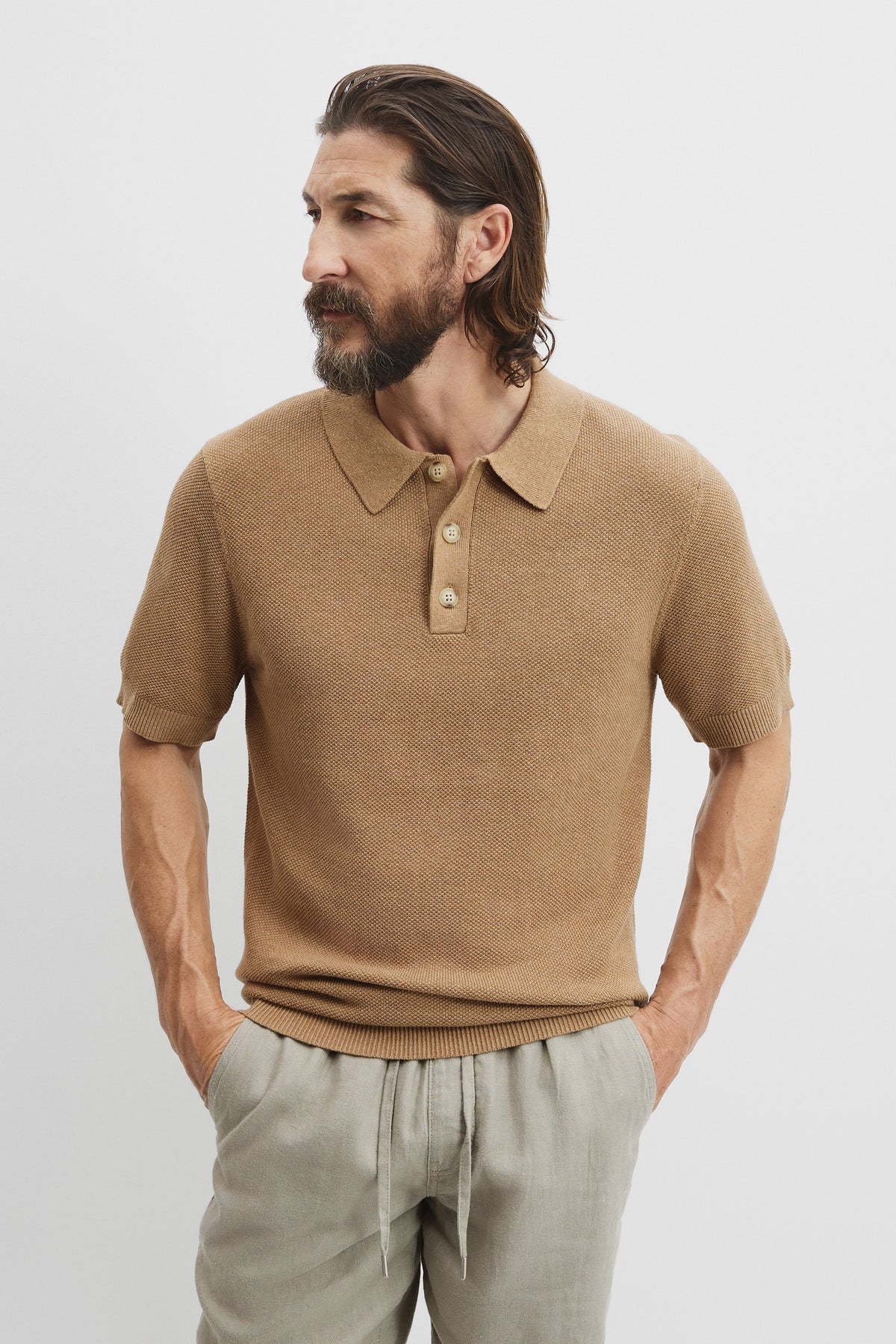 Melange Knit Polo