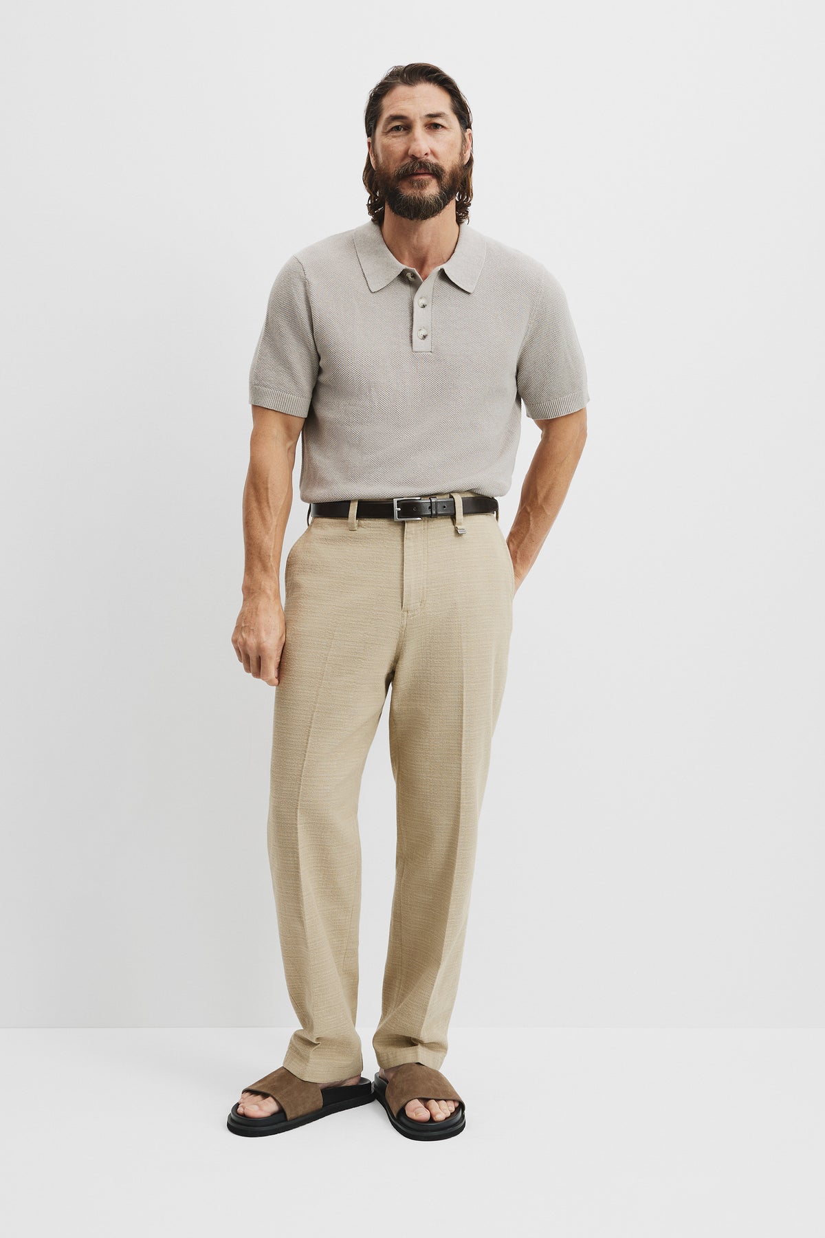 Melange Knit Polo