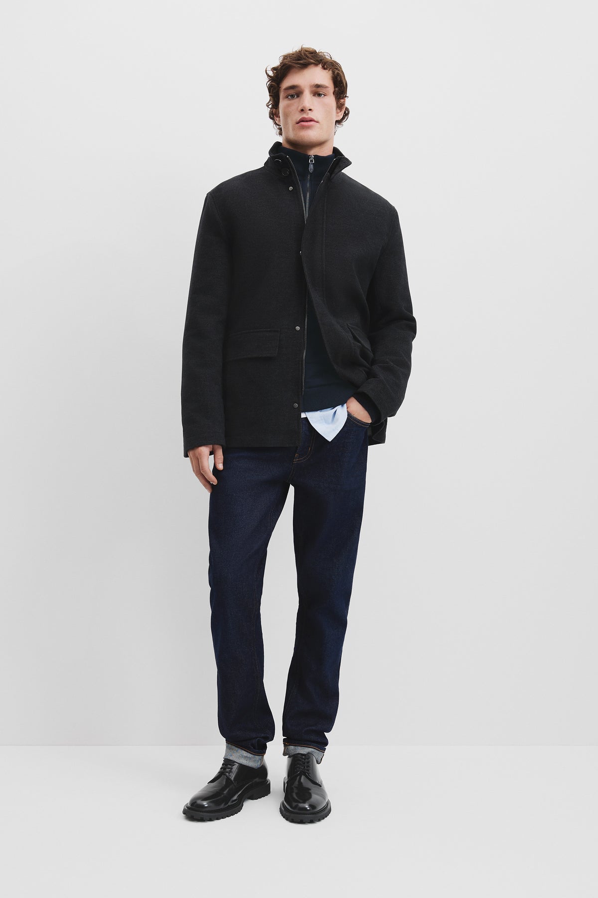 Moleskin Funnel Neck Jacket