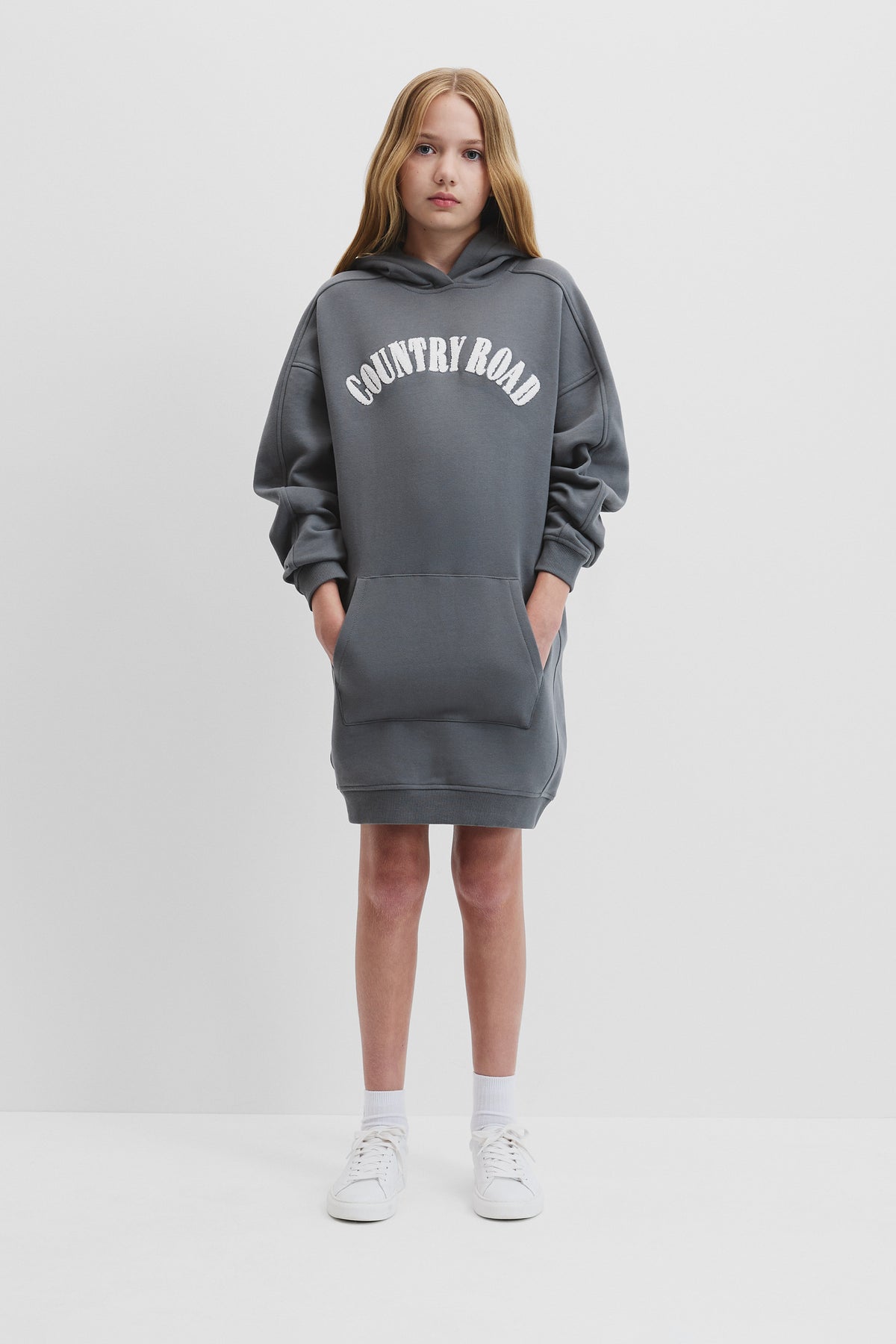 Teen Cotton Blend Logo Hooded Sweat Dress